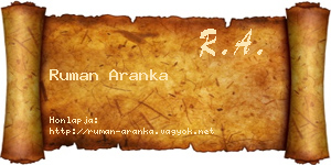 Ruman Aranka névjegykártya